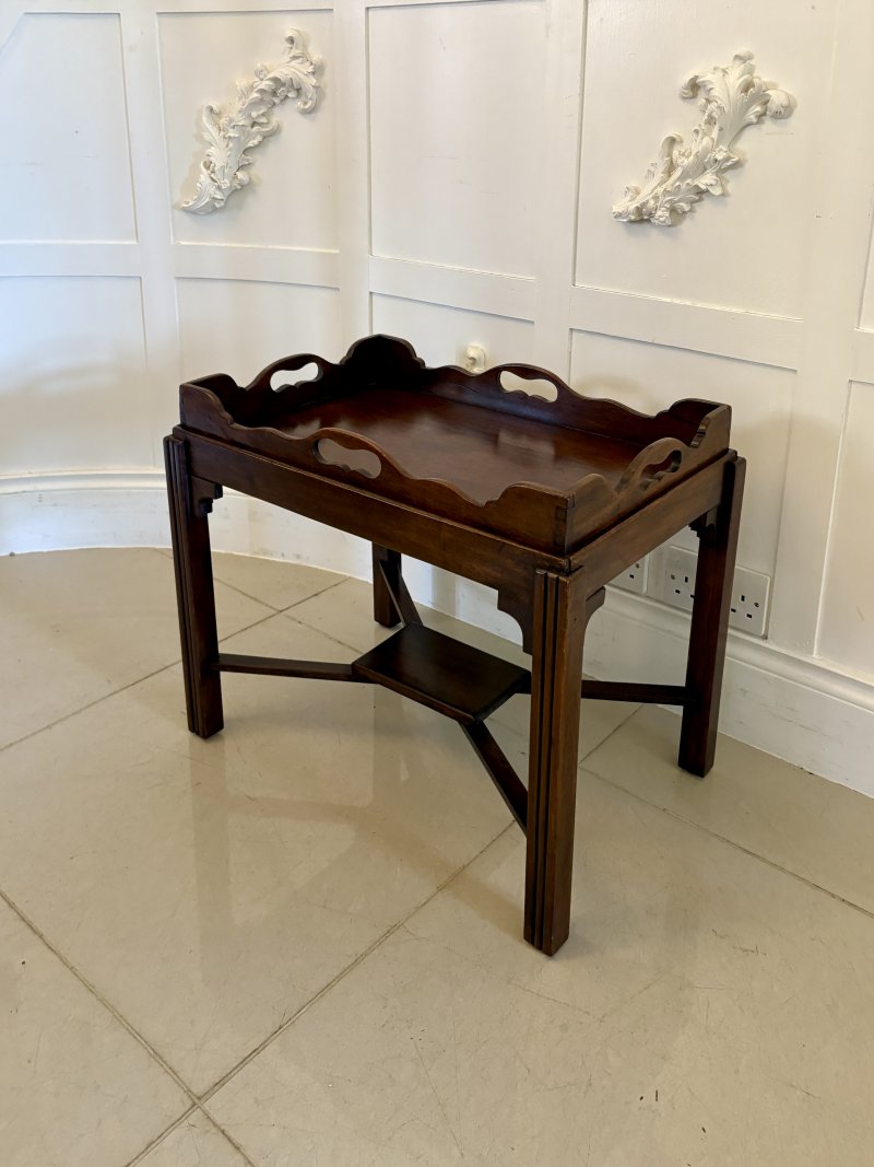 Antique Edwardian Quality Mahogany Butlers Tray on Stand